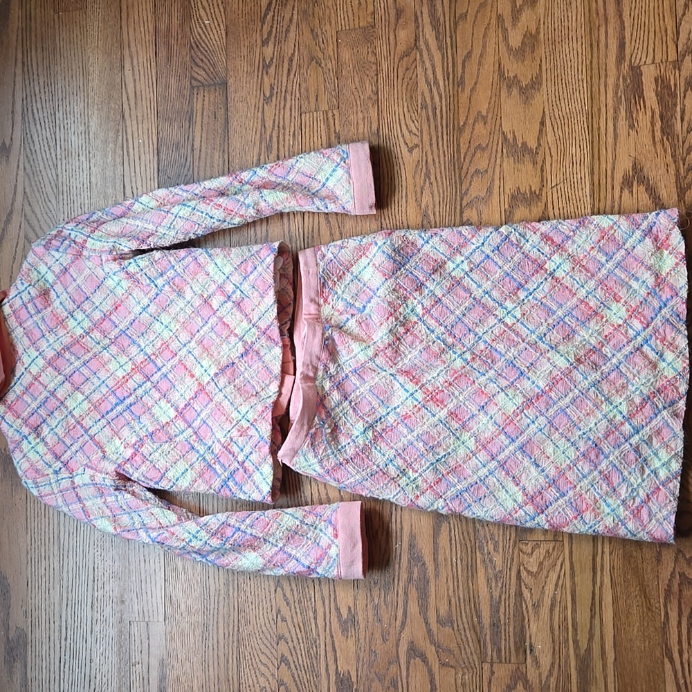 Tocca Pink Plaid Blazer and Skirt Set - Picture 8 of 11